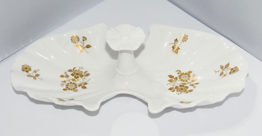 SPODE England Porcelain Bone China Double Shell Relish/Oyster/Trinket Dish